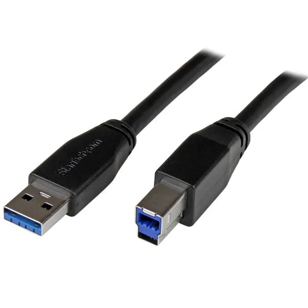 USB 3.1-kabel A ha till B ha, aktiv, 5 meter, StarTech.com - Svart