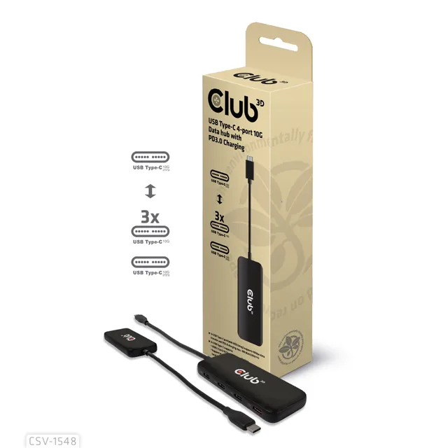 CSV-1548 - hub - 4 ports USB Hub - 4 porte - Svart