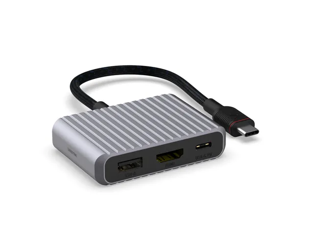 3 Port USB-C Hub V2 4K60Hz 100W Grå