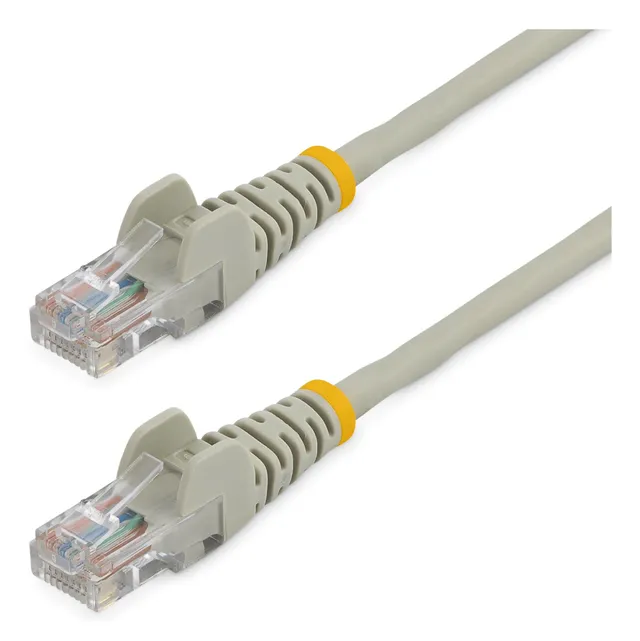 Cat5e patchkabel med hakfria RJ45-kontakter - 5 m, grå - Patch-kabel - RJ-45 (hane) till RJ-45 (hane) - UTP - CAT 5e - hakfri - grå