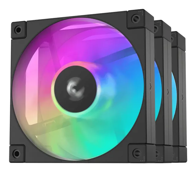FD12 A-RGB Svart 3-pack