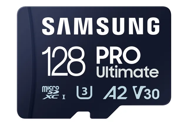 PRO Ultimate MB-MY128SA - Flash-minneskort (SD-adapter inkluderad) - 128 GB - A2 / Video Class V30 / UHS-I U3 - mikroSDXC UHS-I - blå