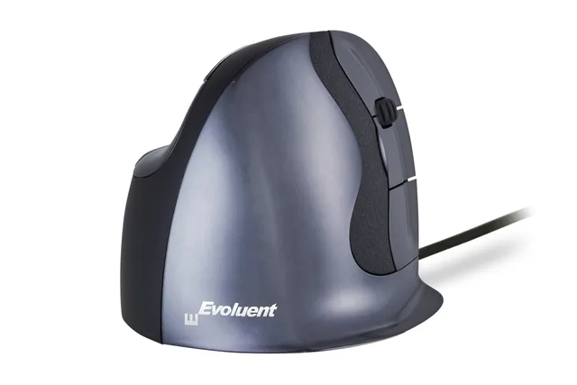 Evoluent D - mouse - USB - Vertical mouse - Optic - 6 knappar - Grå