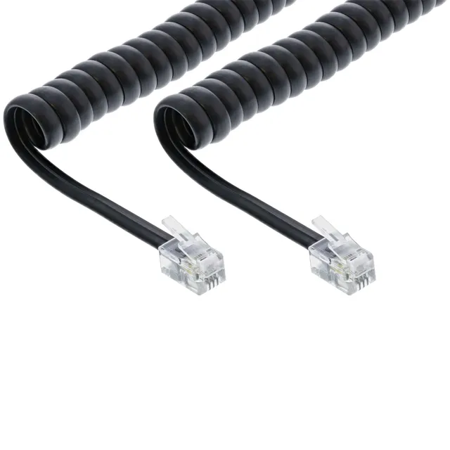 18895A, 4 m, RJ10, RJ10, svart, Jack