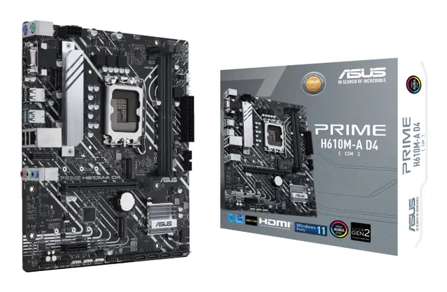 PRIME H610M-A D4-CSM Moderkort - Intel H610 - Intel LGA1700 - DDR4 RAM - Micro-ATX