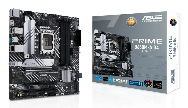 PRIME B660M-A D4-CSM Moderkort - Intel B660 - Intel LGA1700 - DDR4 RAM - Micro-ATX