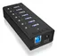 IB-AC618 USB Hub - USB 3.2 - 7 porte - Svart