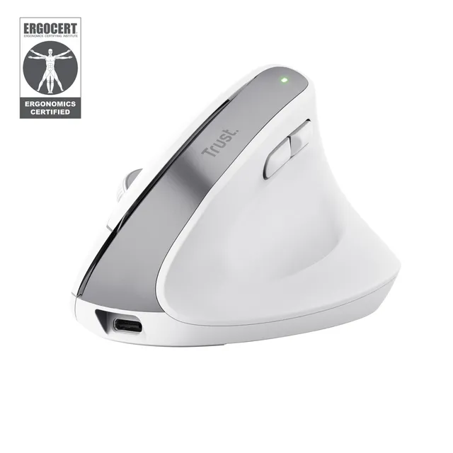 Bayo+ - Vertical mouse - Optic - 6 knappar - Vit