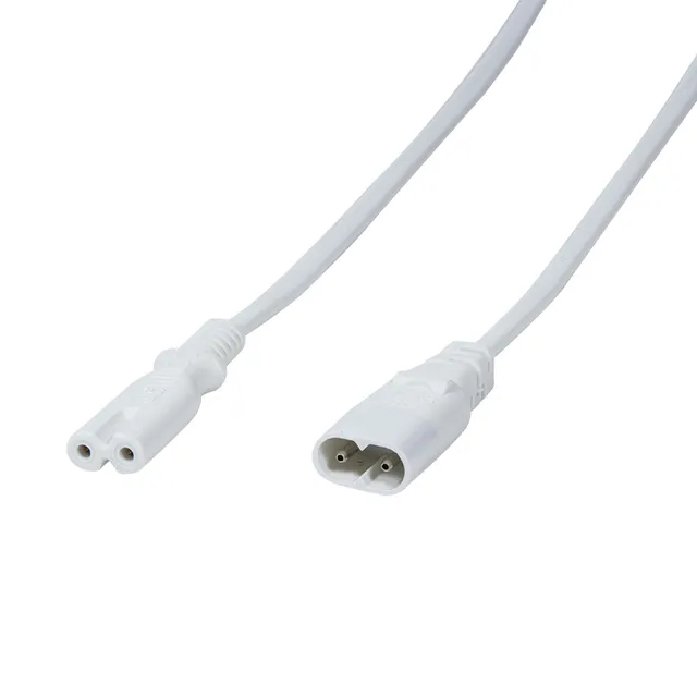 Apparatkabel förlängning C7 2m Vit