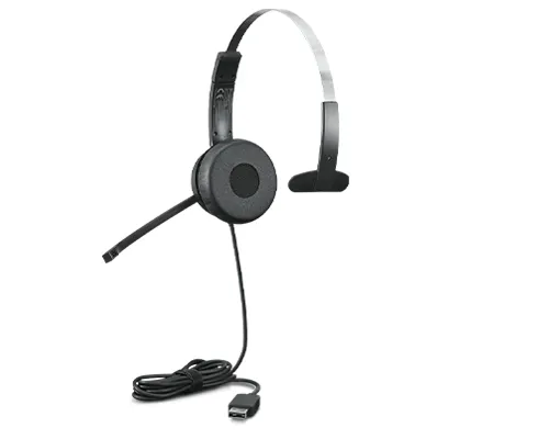 100 - Headset - på örat - kabelansluten - USB-A - svart