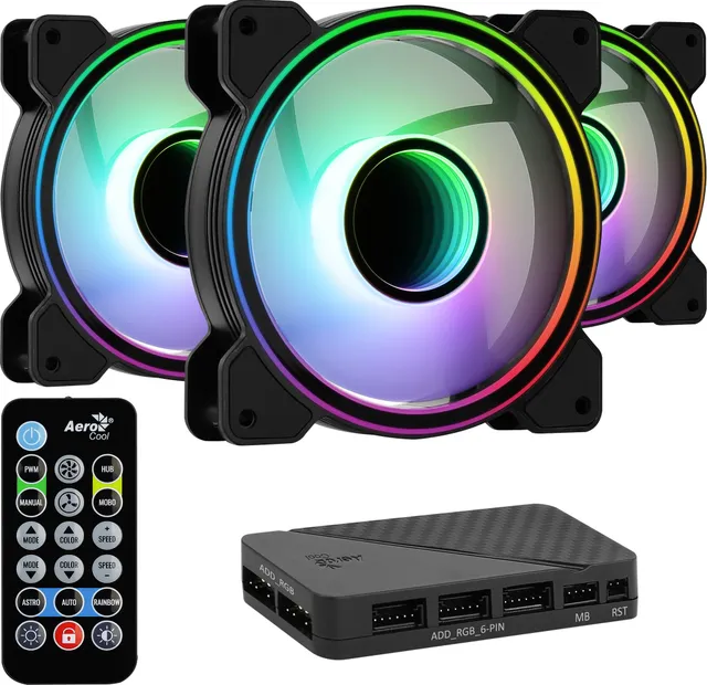 Mirage 12 ARGB Pro - Chassi fläkt - 120mm - Svart med RGB LED - 18 dBA