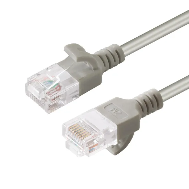 Nätverkskabel MicroConnect oskärmad Cat6, slim, 3,6mm i diameter, 10 meter - Grå