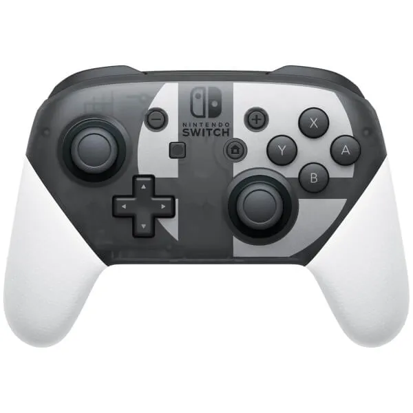 Switch Pro Controller - Super Smash Bros. Ultimate Edition - spelkontroll - 14 knappar - trådlös - Bluetooth - grå, vit - för Nintendo Switch