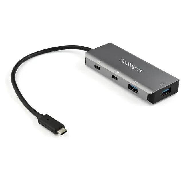 StarTech.com 4-ports USB C-hubb med 2x USB A och 2x USB C - SuperSpeed 10 Gbps USB Type-C 3.1/3.2 Gen 2 hubb - USB-bussdriven - portabel USB-C till US