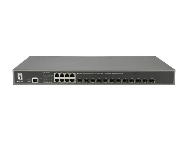 GTL-2091 20-Port L3 Managed Gigabit Switch (12 x 10GbE SFP+ 8 x Gigabit RJ45) Redundant power supply