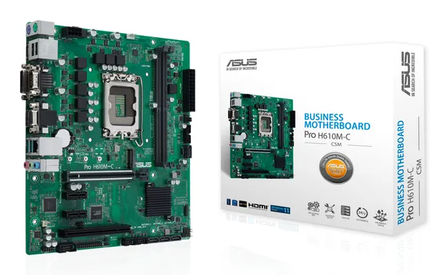 PRO H610M-C-CSM, Intel LGA1700, PCI Express, MicroATX, 2xDDR5, M.2 + SATA3, VGA/DVI/HDMI/DP, USB 3.2, COM-port, GigaLAN