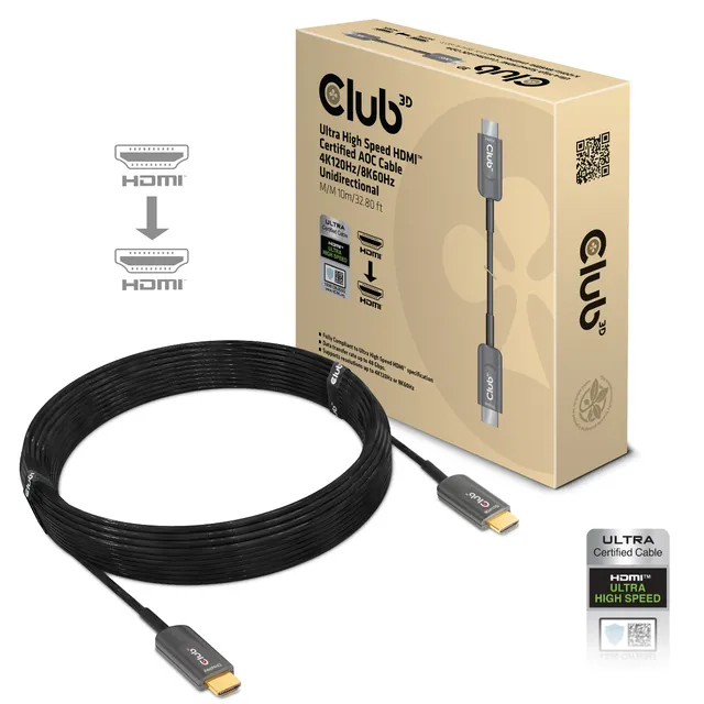 CAC-1376 Ultra High Speed HDMI Active Optical -kaapeli, jossa 8K, 10 m, musta