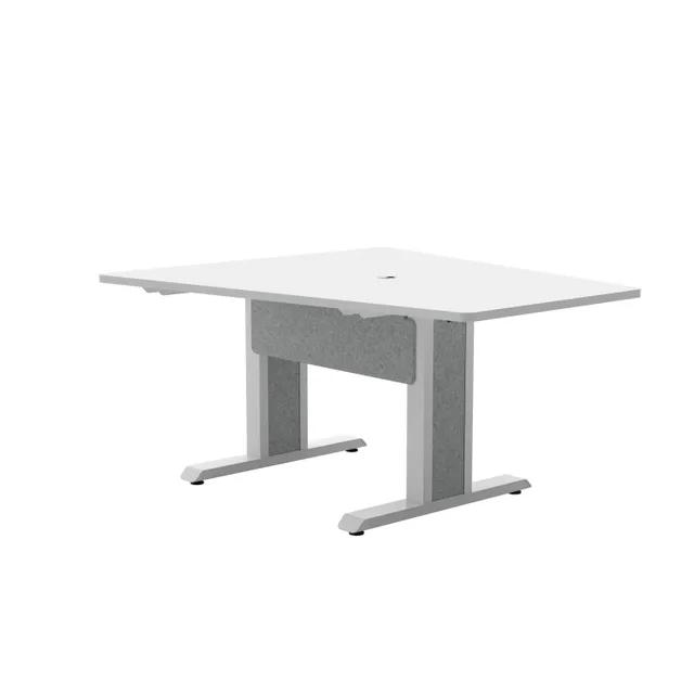 Forum - Bord - vinkel - designervit - vit, silvergrå bas