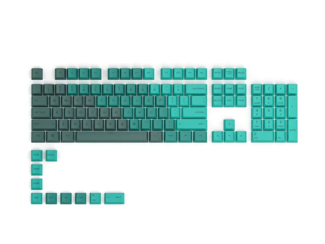 GPBT Keycaps - 114 PBT Caps ANSI US Layout - Rain Forest
