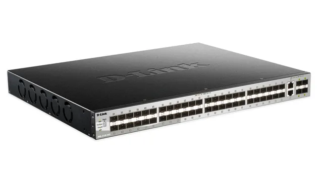DGS-3130-54S/SI - Hallinnoitava Layer 3 -pinottava gigabitin kuitukytkin, musta, harmaa