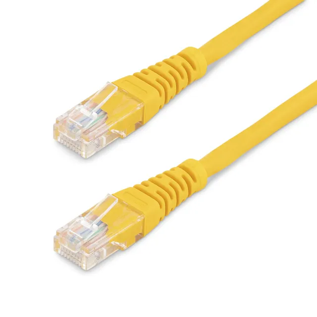 StarTech.com 1 ft. (0.3 m) Cat5e Ethernet Cable - Power Over Ethernet - Molded - Yellow - Ethernet Network Cable (M45PATCH1YL) - Patch-kabel - RJ-45 (