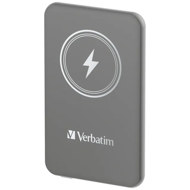 Charge 'n' Go - Trådlös powerbank - magnetfäste - Li-pol - 5000 mAh - 20 Watt - 2.4 A - Apple Fast Charge, PD 3.0, QC 3.0, Apple 2.4A, USB BC 1.2 (USB-C) - grå