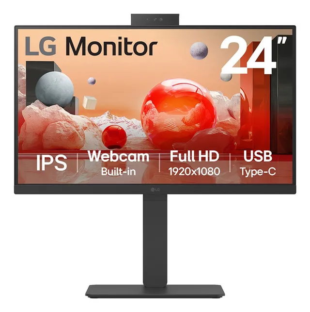 LG 24BA850-B - BA850 Series - LED-skärm - 24 (23.8 visbar) - 1920 x 1080 Full HD (1080p) @ 100 Hz - IPS - 250 cd/m² - 1300:1 - 5 ms - HDMI, DisplayPort, USB-C - högtalare - företag