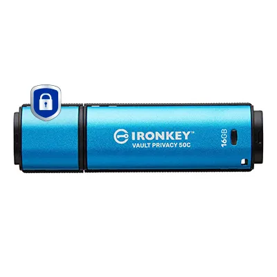 IronKey Vault Privacy 50C - USB flash-enhet - krypterat - 16 GB - USB-C 3.2 Gen 1 - TAA-kompatibel
