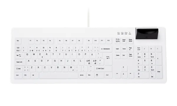 Active Key AK-C8200F - keyboard - hygiene - with smart ID card reader - QWERTY - Nordic - black / white Input Device - Tangentbord - Nordisk - Vit
