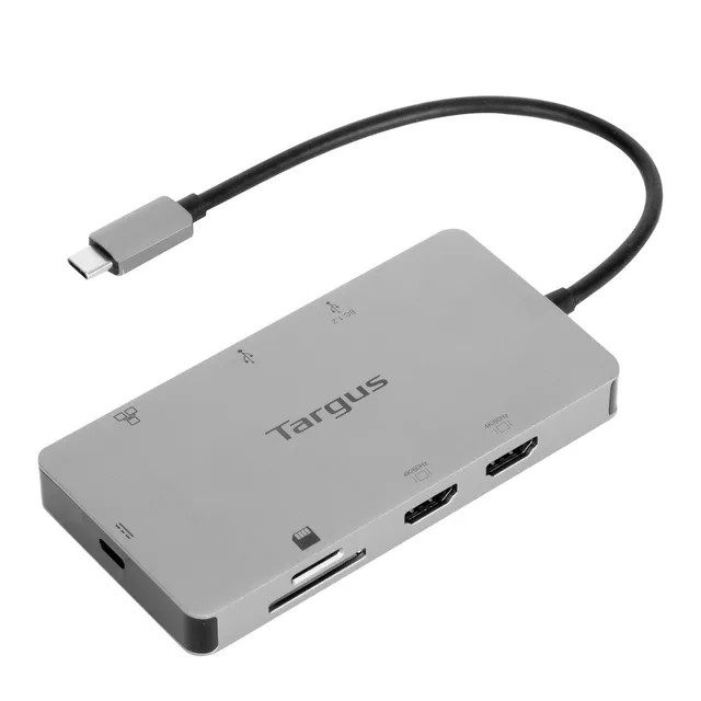 USB-C dockningsstation Targus Dual HDMI 4K@60Hz Docking Station, 2xHDMI/kortläsare/GigaLAN/2xUSB 3.0, 100W PD pass-through