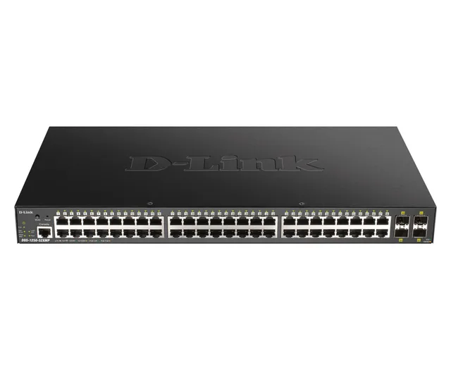 D-Link DGS 1250-52XMP - Switch - L3 Lite - smart - 48 x 10/100/1000 (PoE) + 4 x 10 Gigabit SFP+ - rackmonterbar - PoE (370 W)