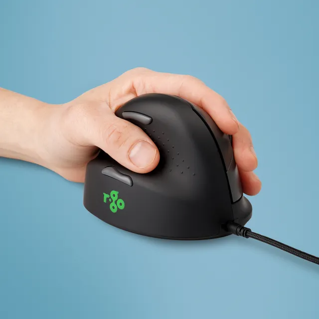 Tools R-Go HE Mouse Vertical Mouse Medium Left - Ergonomisk mus - 5 knappar - Silver