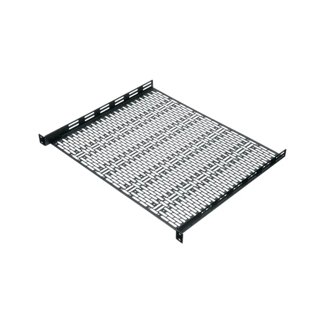 1RU Vented Rack Mounted Shelf - Small Device Mounting Shelf - 14.5in Depth