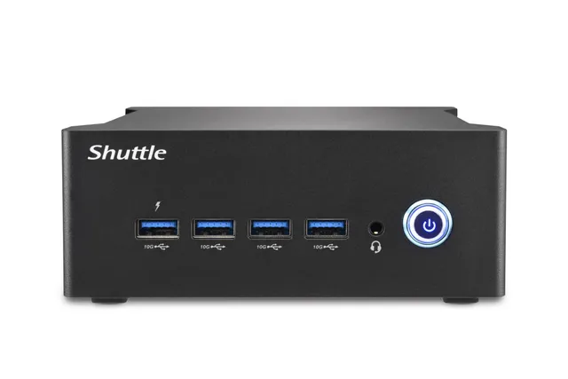 Shuttle XPC nano NT10H5 - Barebone - mini-PC 1 x Core Ultra 5 125H / upp till 4.5 GHz - RAM 0 GB - Intel Arc Graphics - Gigabit Ethernet, 2.5 Gigabit Ethernet - svart