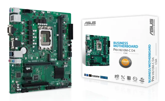 PRO H610M-C D4-CSM Moderkort - Intel H610 - Intel LGA1700 - DDR4 RAM - Micro-ATX