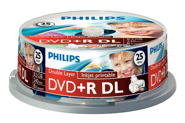 DR8I8B25F - 25 x DVD+R DL - 8.5 GB (240 min) 8x - yta utskrivbar med bläckstråleskrivare - spindel