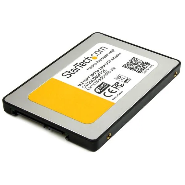 M.2 SSD till 2,5" SATA III-adapter - M.2 solid state-enhetskonverterare med skyddshölje - Kontrollerkort - M.2 - SATA 6Gb/s - SATA - svart -
