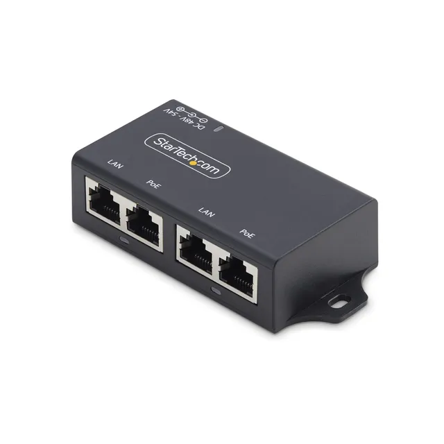 StarTech.com 2-Port Gigabit PoE+ Injector PoE/PoE+ (802.3af/802.3at) 30W - PoE injector - unmanaged inline - 30 Watt