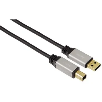 Kabel USB A-B Guld Pro Svart 5m