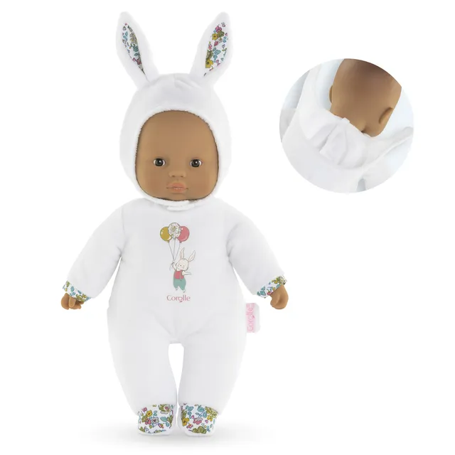 Mon Doudou Sweet Heart Baby Doll - Rabbit White 30cm