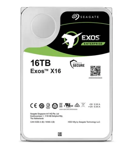 16 TB Seagate Exos X16, 7200 rpm, 256 MB cache, SATA3