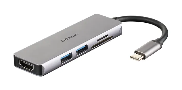 USB-C-hub D-Link DUB-M530, 5-in-1, HDMI/2xUSB-A, kortläsare SD/MicroSD