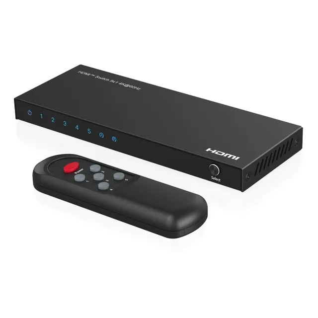 - Switch - fjärrkontroll - 5 x HDMI -