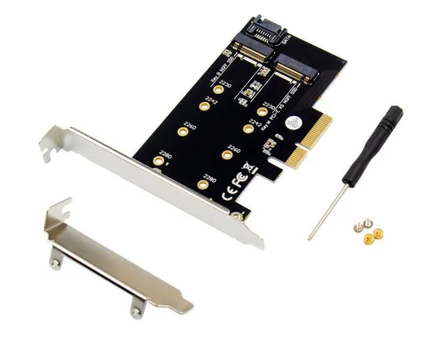 Gränssnittsadapter - M.2 - M.2 NVMe Card - PCIe 3.0 x4, SATA 6Gb/s - Black silver