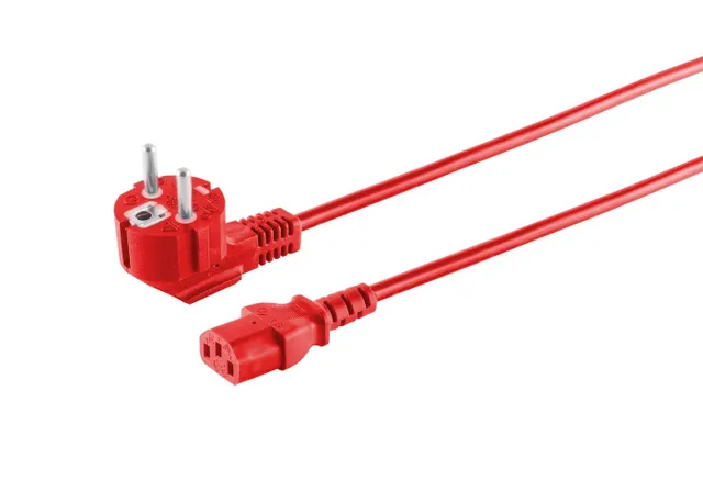 3m Red MicroConnect Power Cord Schuko Angled -