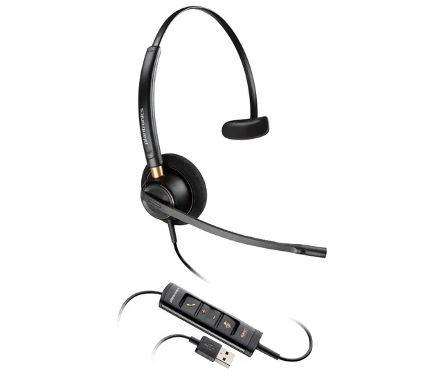 HP Poly EncorePro 515-M - EncorePro 500 series - headset - på örat - kabelansluten - USB-A - svart - Certifierad för Microsoft-teams