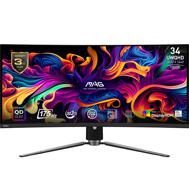 34" MSI MAG 341CQPDE - 3440x1440 (UWQHD) - 175Hz - QD-OLED - KVM switch