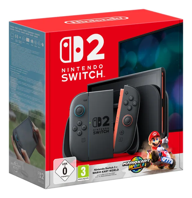 Switch 2 Spelkonsol 7,9" med Mario Kart World Bundle