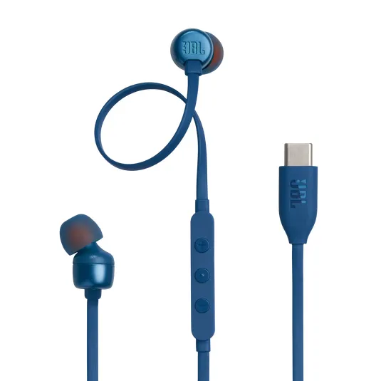 TUNE 310C USB - Hörlurar med mikrofon - inuti örat - kabelansluten - USB-C - blå