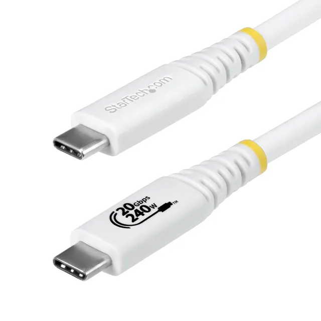 6FT USB4 CABLE WHITE USB-IF CERTIFIED 4K120/DP1.4/240W/20GBP